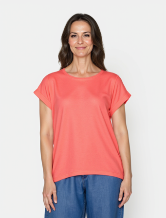 B. COPENHAGEN - Kortærmet T-shirt - Koral