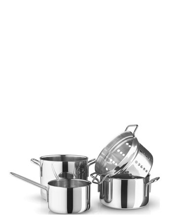 Eva Trio Stainless Steel Grydesæt 4 Stk. - Silver - ONE SIZE