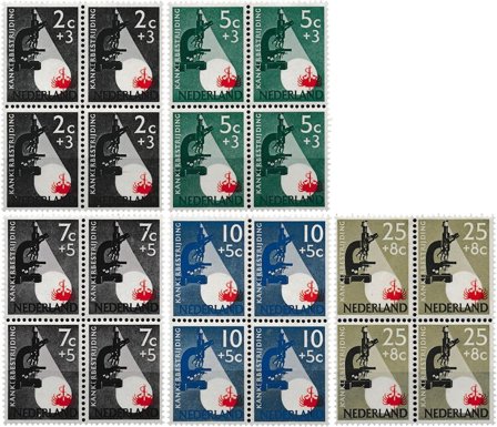 Holland 1955 - NVPH 661-665 - 4-blok - Postfrisk