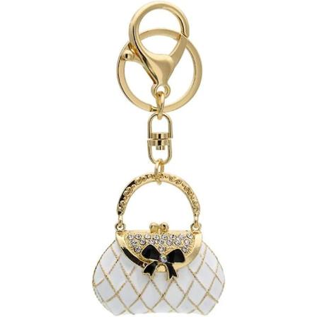 1 bit Creative Keyring Retro Rutig Handväska Form Dam Väska Hänge Legering Nyckelring För nycklar/bil guld