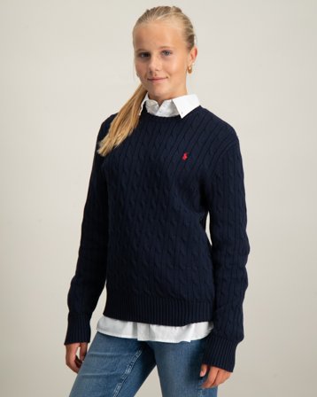 Polo Ralph Lauren Cable-Knit Cotton Sweater Blå Trøjer Pige - Kids Brand Store