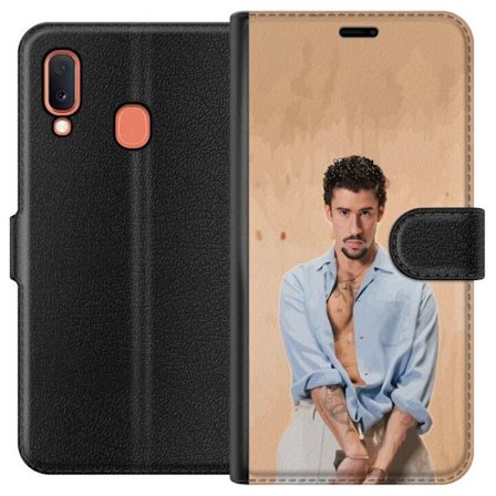 Yhteensopiva Lompakkokotelo Samsung Galaxy A20e Bad Bunny Super Bowl-inspiroima grafiikka, jossa NFL-trofe ja San Franciscon silta urheilusuunnittelus