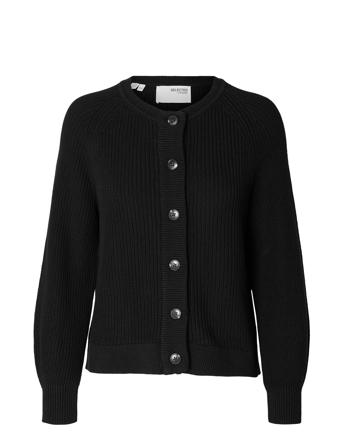 Slflola Ls Knit Cardigan Black Selected Femme