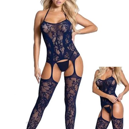 Sexig Jumpsuit i Ett Stycke Öppen Gren Fisknätsunderkläder Erotiska Kläder för Kvinnor Plus Size Romper Halterneck Mesh Bodysuit