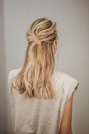 CORINNE Vegan Barrette Big and Small 2-pack Camel, Hår, Hårpynt, Hårspænder