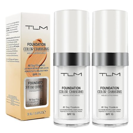 2 stk Tlm Fargeendrende Foundation for Aldrende Hud, Flytende Makeupbase Naken Ansiktsdekning Concealerkrem_max