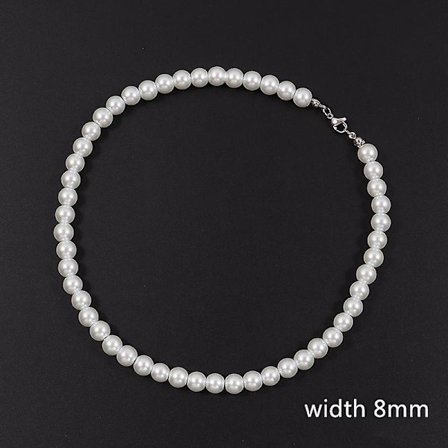 2022 New Trendy Imitation Pearl Necklace Men Temperament Simple Handma