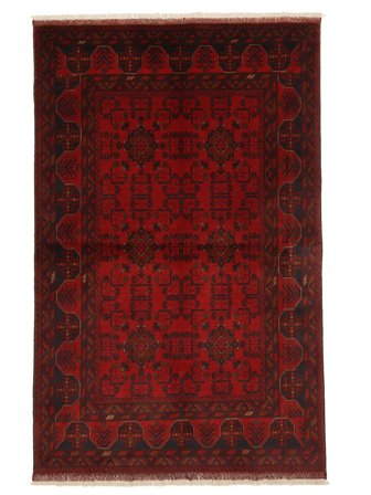 126X200 Alfombra Oriental Afghan Khal Mohammadi Negro/Rojo Oscuro (Lana, Afganistán)