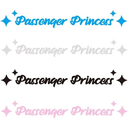4 stk. Passenger Princess Auto Sticker Passenger Princess Autodele Passenger Princess Sticker Sød Vandtæt Køretøj Spejl Sticker