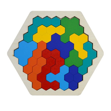 Tangram pussel, tangram trä barn, hexagonala pussel, geometriska leksaker, montessorileksaker, pedagogiska leksaker, träarbeten leksaker, pedagogiska 