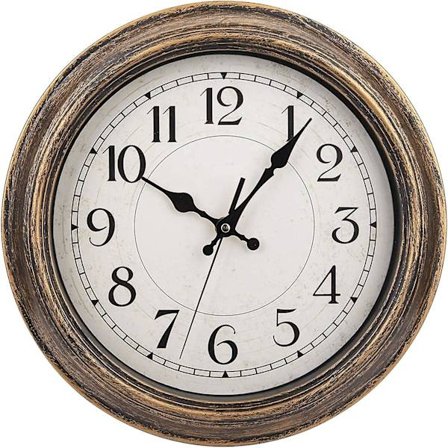 12-tommer retro vægur, vintage rund dekorativ vægur, lydløs
