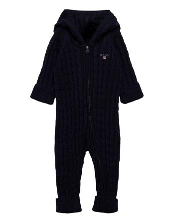 D1. Cotton Cable Zip Coverall Langermet Bodysuit Blå GANT