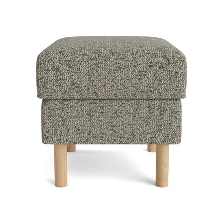 Vitra Pouf Puente Grün meliert moderner Hocker mit Holzbeinen und komfortabler Polsterung für das Wohnzimmer ideal als Fußablage 43cm