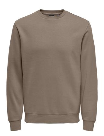 Onsceres Crew Neck Noos Tops Sweatshirts & Hoodies Sweatshirts Brown ONLY & SONS