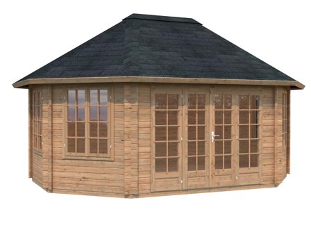 Palmako Hanna Lusthus 21 m²/inv. 20,3 m², brun impregnerad, Uterum