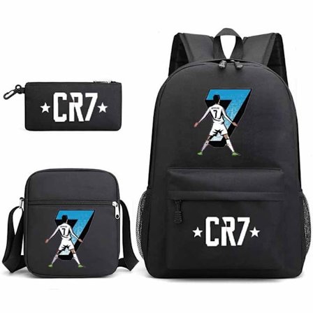 CR7 Ronaldo 3-osainen reppusetti Mochila Lasten kapasiteettilaukut
