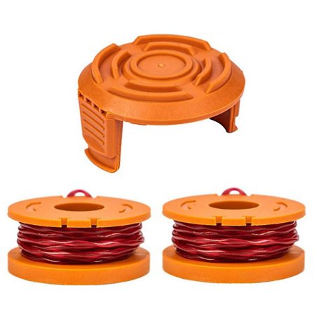 För Worx WG150 / WG151 / WG163 / G165 Gräsklippare 2 Spole + 1 Lock Ersättning, WA0010+WA6531