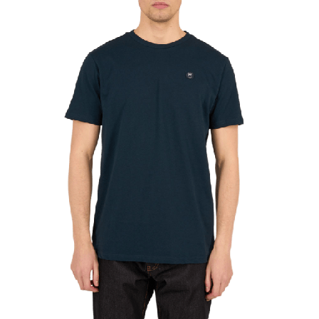 Knowledge Cotton Apparel LOKE badge tee - GOTS/Vegan T-shirts Herr Blå L