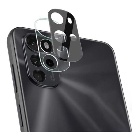 IMAK Motorola Moto G22 HD hærdet glasfilm til kameralinse + linsedæksel - Sort Transparent