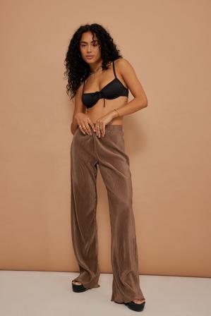 Picked by Hanna Schönberg Pantalon taille haute à plis - Collections des influenceuses - Brun - EU 38