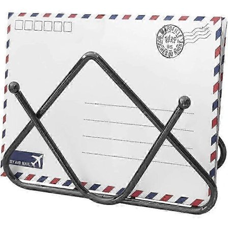 Post Holder Postorganisator Benkeplate, Postsorterer Konvolutt Postsorteringsstativ Holder for Skrivebord, Hjemmekontor Skole (Svart)