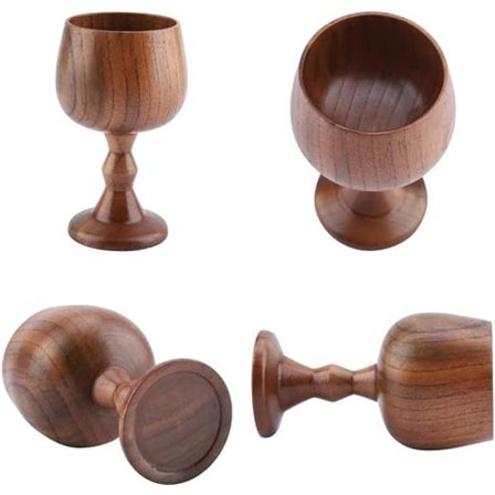 1 trekopp, håndlaget trekopp for vin, vann, kaffe