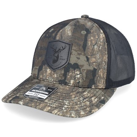 Wild Spirit - Camo trucker Cappellino - Black Deer Shield Patch Realtree Timber/Black Trucker @ Hatstore