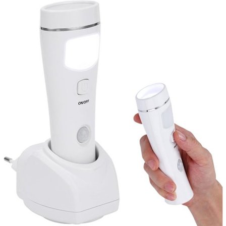 LED sensor ficklampa/nattlampa - Uppladdningsbar, med väggsensor, lämplig för strömavbrott, nödsituationer samt inom- och utomhusbruk.