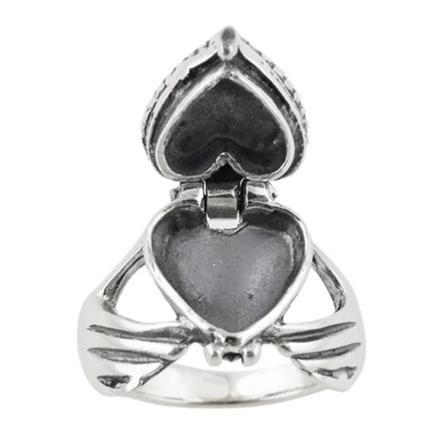 Kvinnors ring som håller ett hjärta - Öppningsbar accessoar - Trendigt utseende - Ljus lyster - Fingerring för bröllop Silver US 11