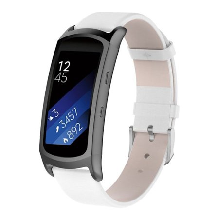 Samsung Gear Fit2 Pro aitoa nahkaa kellon ranneke - Valkoinen