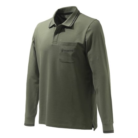 Beretta Men's Airmesh Polo Long Sleeve Men long-sleeved sweaters Green M
