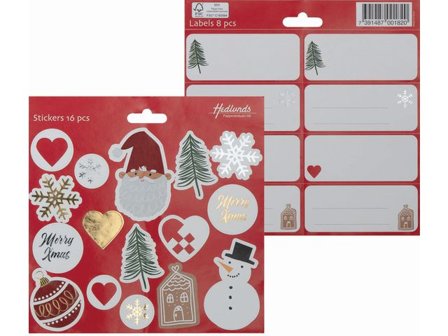 Hedlunds OF SWEDEN Juletiketter 24/fp - Lyreco - Emballage och lagerutrustning > Presentinslagning > Presentetiketter