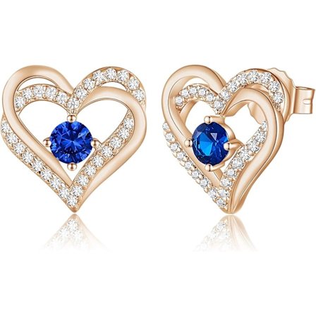 925 Sterling Silver Födelsestens Örhängen Smycken För Kvinnor Vit/Roséguldpläterade Alla Hjärtans Dag Jul Jubileum Födelsedag Smyckesgåvor Till Honom