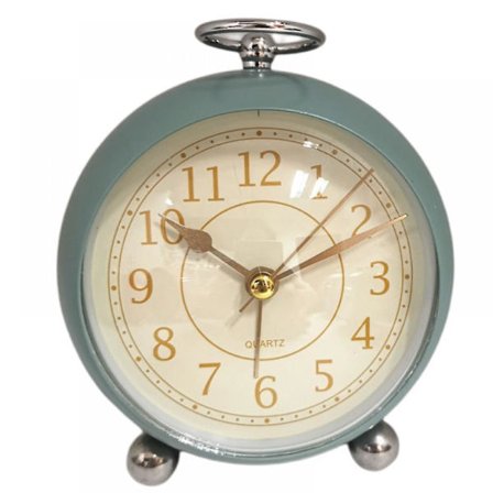 2023 3.5 Inch Silent Convex Glass Bedside Clock, Anti Ticking Desk Clock, Suitable For Heavy Sleepers, Bedrooms, Offices, Kitchens-light Blue