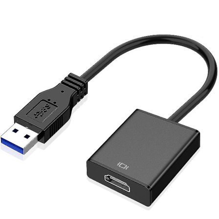 USB till HDMI-adapter, USB 3.0/2.0 till HDMI-ljudvideoadapter, HD 1080p videografikkabelkonverterare för PC, bärbar dator Hdtv-TV kompatibel med 