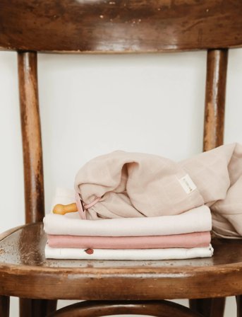 Fabelab Muslin 4-Pack - Into The Garden - Cream - ONE SIZE