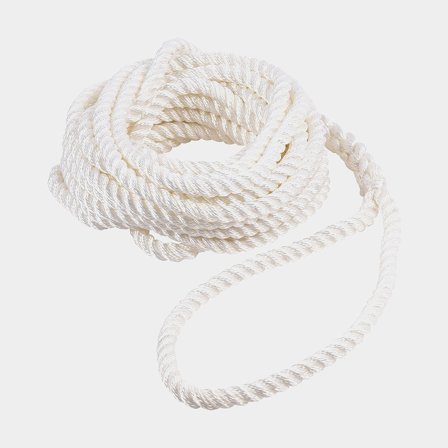 Förtöjningslina med splitsad ögla Qvarken Classic, 3-slagen polyester, Ø16 mm, 6 meter, vit