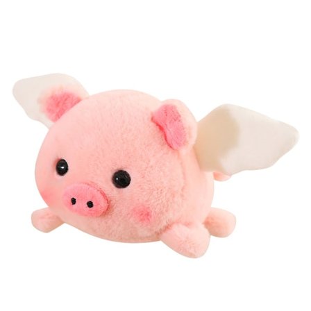 Djur som snurrar och viftar på svansen - gosedjur som klämmer och låter - 12 cm gris