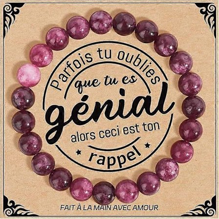 Gave til kvinder Naturstensarmbånd til kvinder Original idé Gave til teenagepiger Julegaver til kvinder Fødselsdagsgave (Lilla)