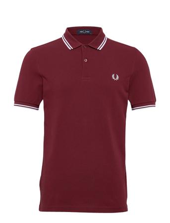 Twin Tipped Fp Shirt Polos Short-sleeved Röd Fred Perry