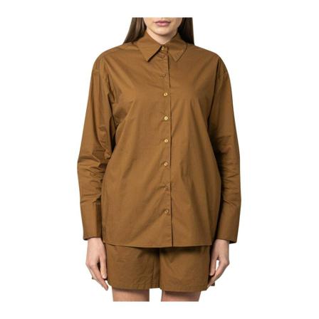 Birgitte Herskind Over-fit cotton shirt Brun, Dame Skjorter