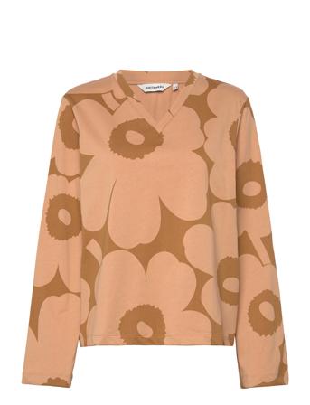 Travee Unikko T-shirts & Tops Long-sleeved Brun Marimekko*Betinget Tilbud