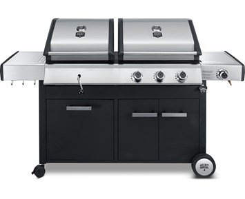 Austin and Barbeque AABQ - Classic Combo Charcoal/3+1B - Classic kombinerad kol- & gasolgrill med sidobord