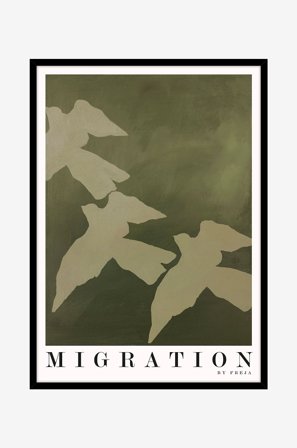 Malerifabrikken - TauluMigration, Musta kehys - Vihreä - Taulut - - Homeroom