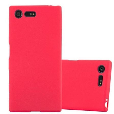 Sony Xperia X Compact Fodral i RED FROST by Cadorabo (FROST Design) Ultratunt mjukt silikongel TPU-fodral med antichock