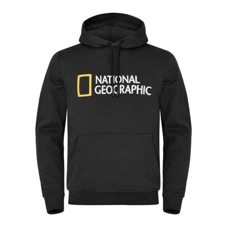 National Geographic Logo-hoodie Men long-sleeved sweaters Grey S