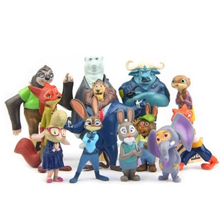 12 st Zootopia Nick Wilde Judy Hopps figurleksak