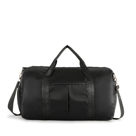 Sports Gym Bag Vanntett Weekend-reiseveske med skoskap, tørr og våt separasjon (svart)