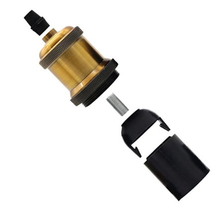 *Retro lampeholder Antik lampeholder e26/e27 Anodisert aluminium S*