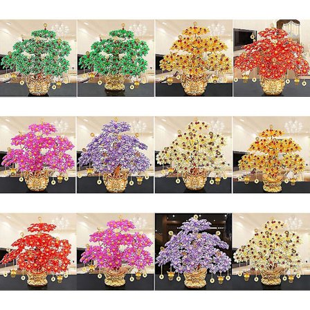 Penger Trær Feng Shui Rikdom Penger Citrin Gule Bonsai Edelsten Reiki Akryl